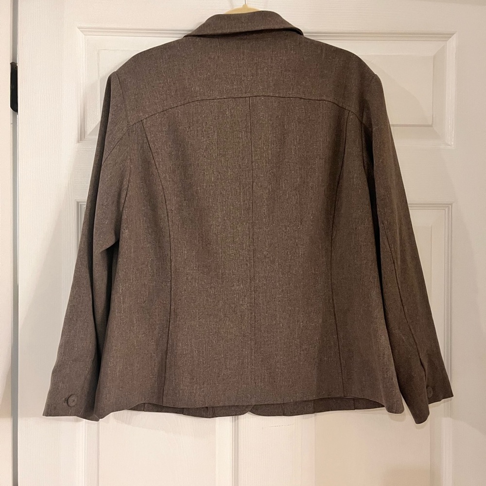 Sigrid Oleson brown metallic thread blazer women’s‎ size 14W dark academia - Picture 3 of 10